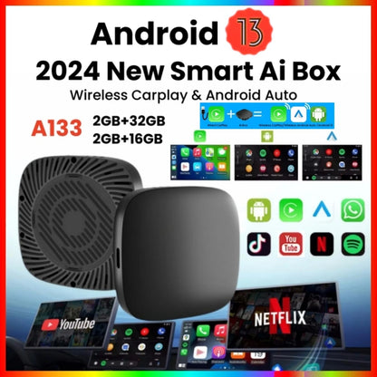 CarstreamBox Android 13 – CarPlay & Android Auto Sans Fil | TV Box Auto 2025