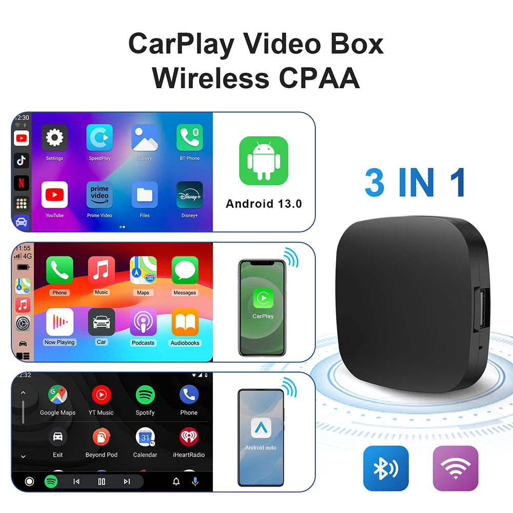 CarstreamBox Android 13 – CarPlay & Android Auto Sans Fil | TV Box Auto 2025
